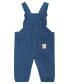 Baby Girls Bodysuit and Knit Denim Bear Overall, 2 Piece Set