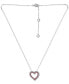 ფოტო #3 პროდუქტის Lab-Grown Ruby & Cubic Zirconia Heart Pendant Necklace in Sterling Silver, 16" + 2" extender, Created for Macy's