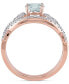 ფოტო #3 პროდუქტის Aquamarine (5/8 ct. t.w.) & Diamond (1/6 ct. t.w.) Infinity Bridal Set in 10k Rose Gold