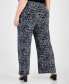 Plus Size High-Rise Pull-On Wide-Leg Pants