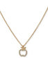 Фото #1 товара DKNY gold-Tone Pavé Crystal Apple Pendant Necklace, 16" + 3" extender