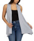 ფოტო #14 პროდუქტის Draped Open Front Sleeveless Cardigan Vest