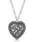 2028 pewter Heart Paw and Bones Necklace