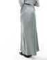 Vero Moda satin ankle length skirt in grey