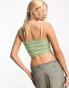 Фото #4 товара Noisy May crochet knitted crop top in khaki