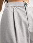 Stradivarius Petite tailored wide leg trouser in grey