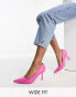 ASOS DESIGN Wide Fit Sterling mid heeled court shoes in pink