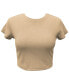 ფოტო #1 პროდუქტის Women's Cropped Rib-Knit T-Shirt, Created for Macy's