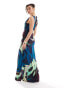 ASOS DESIGN twist front maxi dress in abstract print