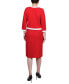 ფოტო #2 პროდუქტის Women's Elbow Sleeve Colorblocked Dress, 2 Piece Set