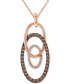 Фото #1 товара Le Vian chocolate Diamond & Vanilla Diamond Interlocking Ovals 18" Pendant Necklace (1/2 ct. t.w.) in 14k Rose Gold