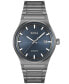 ფოტო #1 პროდუქტის Men's Candor Auto Automatic Ionic Plated Gray Steel Watch 41mm