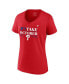 ფოტო #2 პროდუქტის Women's Red Philadelphia Phillies 2023 Postseason Locker Room V-Neck T-shirt