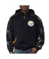 Фото #1 товара Куртка-худи с молнией Starter мужская черного цвета Pittsburgh Steelers Thursday Night Gridiron