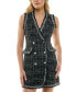 ფოტო #1 პროდუქტის Juniors' Fringe-Trim Bouclé Sleeveless Tweed Dress