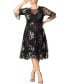 Фото #1 товара Women's Plus size Wildflower Embroidered Floral Mesh Dress
