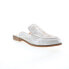 Diba True Art Easel 10616 Womens Silver Leather Slip On Mule Flats Shoes