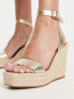 Steve Madden Upstage espadrille wedges in gold Золотистый, US 10 - фото #3