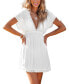 ფოტო #1 პროდუქტის Women's White Lace Trimmed Mini Cover-Up Dress