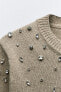 Beaded rhinestone knit sweater