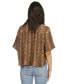 Фото #2 товара Women's Snakeskin-Print Pleated-Back Shirt