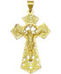 ფოტო #1 პროდუქტის Filigree Crucifix Fancy Openwork Cross Pendant in 10k Gold
