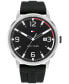 ფოტო #1 პროდუქტის Men's Black Silicone Strap Watch 46mm, Created for Macy's