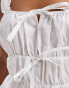 Фото #3 товара Reclaimed Vintage gathered tie front top in white