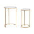 Set of 2 tables Home ESPRIT Golden Metal Marble 40 x 40 x 64 cm