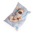 BERJUAN Negrito Reborn With Blue Babero Beige Pijamas And 50 cm Blue Pillow