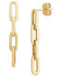 ფოტო #1 პროდუქტის Polished Oval Paperclip Link Drop Earrings in 10k Gold