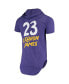 ფოტო #2 პროდუქტის Men's Lebron James Heathered Purple Los Angeles Lakers Hoodie Tri-Blend T-shirt