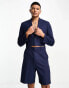 ASOS DESIGN wide suit short in navy