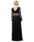 ფოტო #2 პროდუქტის Women's Plunge-Neck Blouson-Sleeve Gown