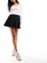 Фото #1 товара Miss Selfridge pleated wrap mini skort in black