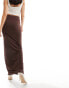 ASOS DESIGN column maxi skirt in chocolate