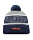 Фото #3 товара Men's Navy, Heather Gray Syracuse Orange Cuffed Knit Hat with Pom