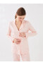 Lcw Dream Gömlek Yaka Desenli Uzun Kollu Kadın Pijama Takımı