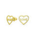 Фото #1 товара Серьги Bling Jewelry Love Symbol Gold Heart Shape Stud