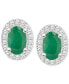 ფოტო #6 პროდუქტის Emerald (1 ct. t.w.) & Diamond (1/6 ct. t.w.) Halo Stud Earrings in Sterling Silver (Also in Ruby & Sapphire)