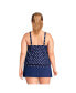 Фото #3 товара Plus Size Blouson Tummy Hiding Tankini Swimsuit Top Adjustable Straps