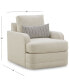 Фото #9 товара Kendrah 32" Fabric Swivel Chair with Recessed Arms, Created for Macy's