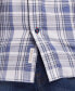 Men's Long Sleeve Button-Down Burnout Plaid Flannel Shirt Голубой, L - фото #7