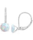 ფოტო #3 პროდუქტის Lab-Grown Opal Polished Leverback Earrings (5/8 ct. t.w.)