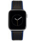 Фото #1 товара Men's Black and Blue Premium Leather Band with Perforated Pattern 42mm, 44mm, 45mm, Ultra 49mm Apple Watch