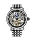 ფოტო #3 პროდუქტის Men's Black - Silver Tone Stainless Steel Bracelet Watch 49mm