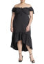 ფოტო #1 პროდუქტის Plus Size Off The Shoulder Shirred Dress