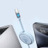 Kabel przewód wysuwany zwijany USB-C 100W Free2Draw Mini 1m niebieski