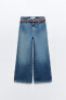 Z1975 wide-leg cropped high-waist belted jeans