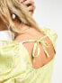 Фото #3 товара Miss Selfridge satin mini tea dress in yellow ditsy